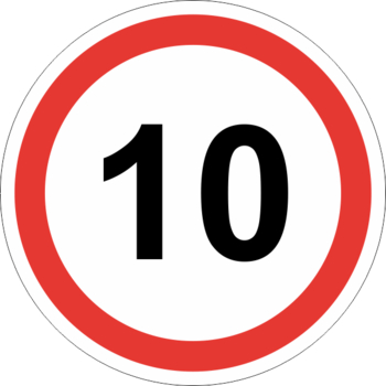 Знак 3.24 ограничение максимальной скорости (10 км/ч) (II типоразмер, пленка А коммерческая) - Дорожные знаки - Запрещающие знаки - Магазин охраны труда ohranatruda-shop.ru