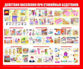 С53 Стенд действия населения при стихийных бедствиях (1200х1000 мм. Прямая печать на пластик ) - Стенды - Стенды по гражданской обороне и чрезвычайным ситуациям - Магазин охраны труда ohranatruda-shop.ru